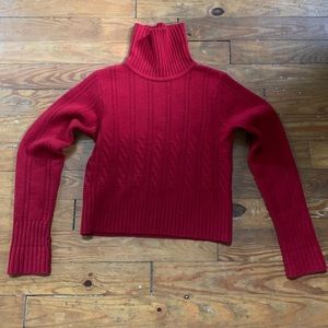 Pendleton Short red turtleneck cable knit sweater